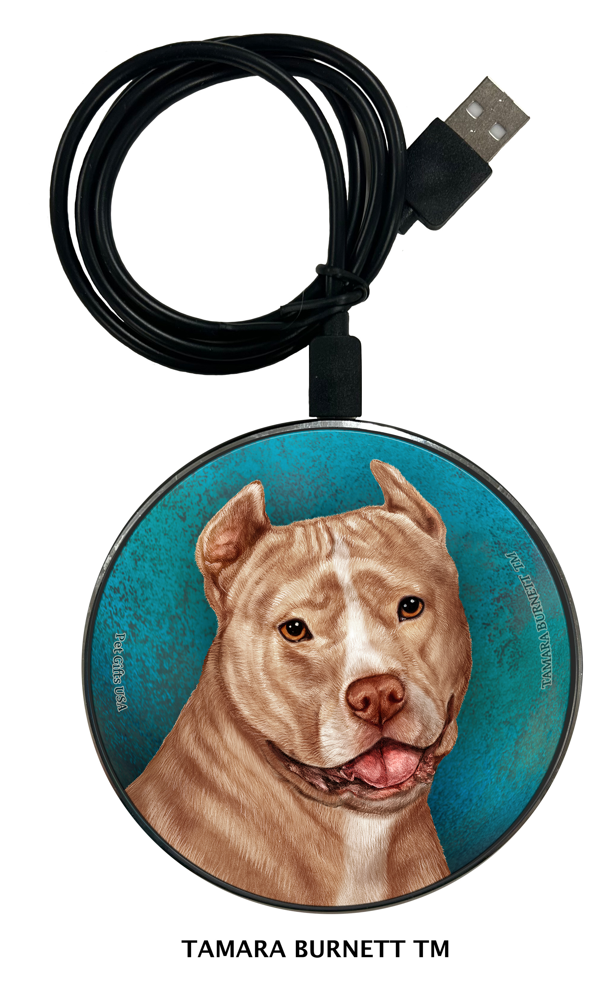 Pit Bull Cream and White Cropped - Zoomies Phone Charger image